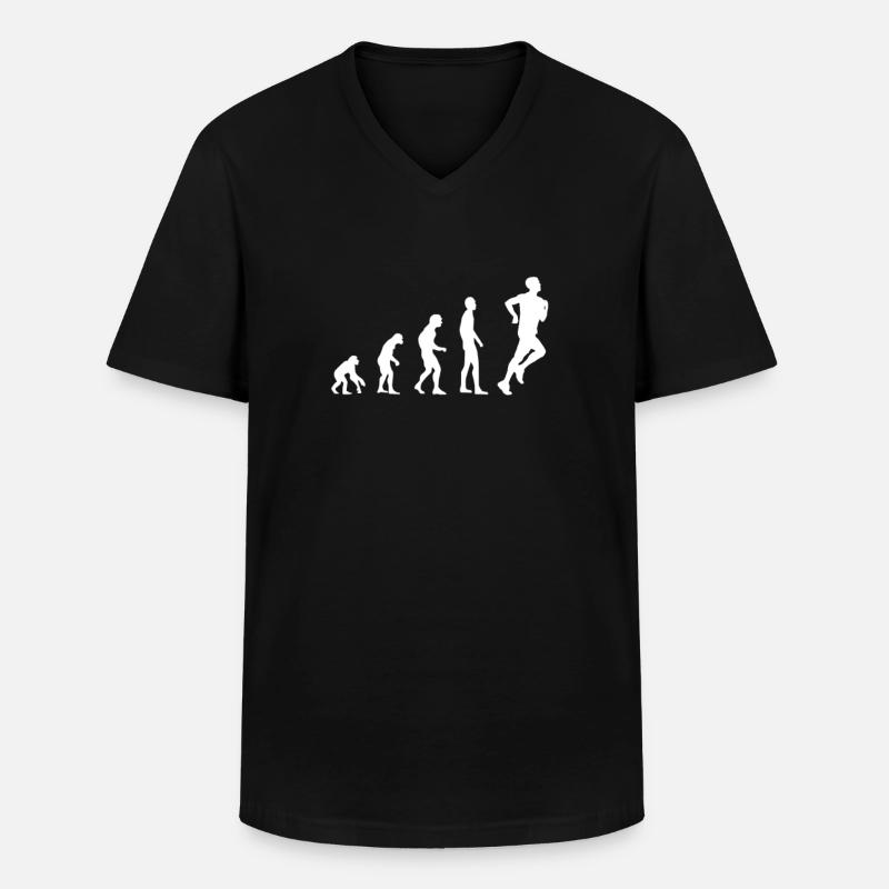 Laufen Evolution Joggen Jogger - Männer-T-Shirt mit V-Ausschnitt - Schwarz