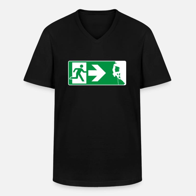 Notausgang Klettern Kletterer - Männer-T-Shirt mit V-Ausschnitt - Schwarz