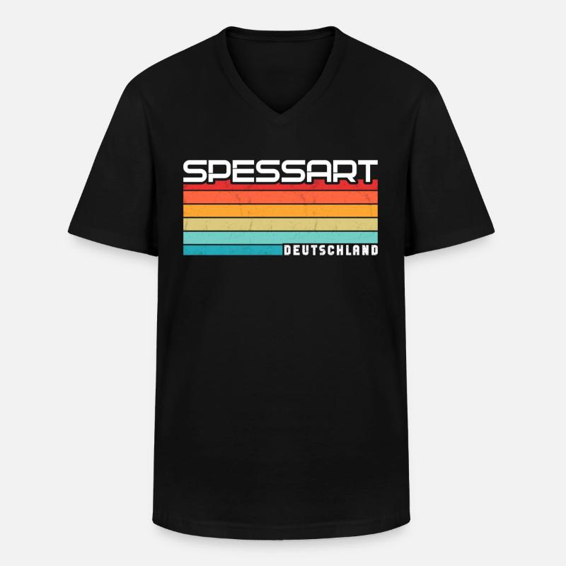 Spessart - Männer-T-Shirt mit V-Ausschnitt - Schwarz