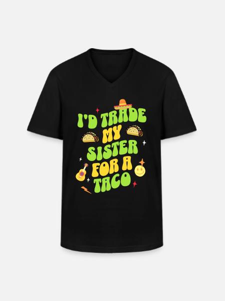 Taco - Men's V-Neck T-Shirt - black