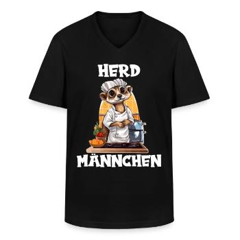 Erdmännchen kochen Koch Kochmütze Herdmännchen - Männer-T-Shirt mit V-Ausschnitt - Schwarz - Vorne - AI Model Male 178 dark (178cm)