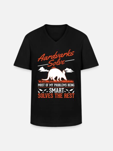 Erdferkel Geschenk Aardvark - Männer-T-Shirt mit V-Ausschnitt - Schwarz