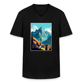 Berchtesgaden Allemagne Vintage Travel Poster WPA - T-shirt col V Homme - noir - Devant - AI Model Male 178 dark (178cm)