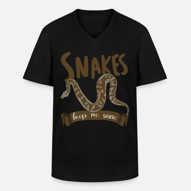 Snake Snakes - Männer-T-Shirt mit V-Ausschnitt - Schwarz