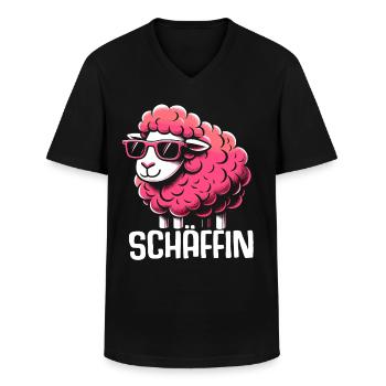 Chef Chefin Schaf Geschenk Schäfin Spruch - Männer-T-Shirt mit V-Ausschnitt - Schwarz - Vorne - AI Model Male 178 dark (178cm)
