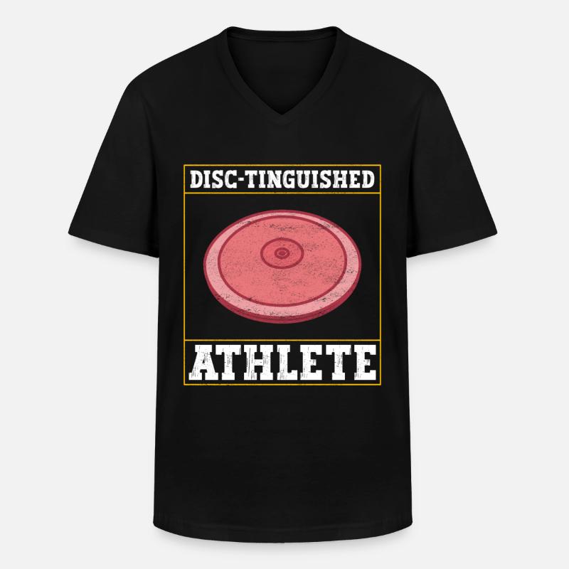 Diskuswerfer Diskuswerfen - Männer-T-Shirt mit V-Ausschnitt - Schwarz