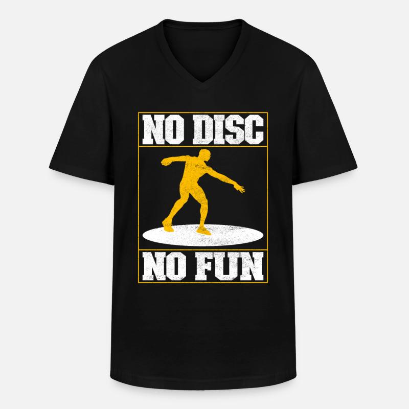 Diskuswerfer Diskuswerfen - Männer-T-Shirt mit V-Ausschnitt - Schwarz