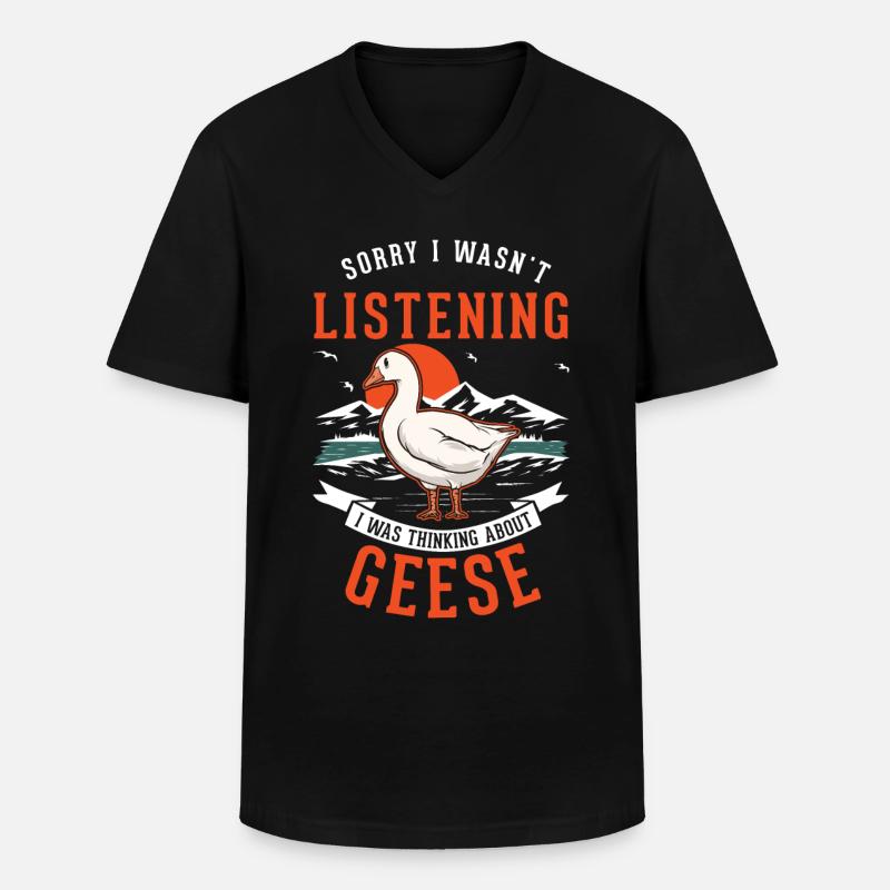Gänse Geschenk Gänsezüchter Gans - Männer-T-Shirt mit V-Ausschnitt - Schwarz
