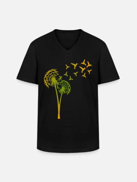Hummingbird Dandelion Hummingbirds - Men's V-Neck T-Shirt - black