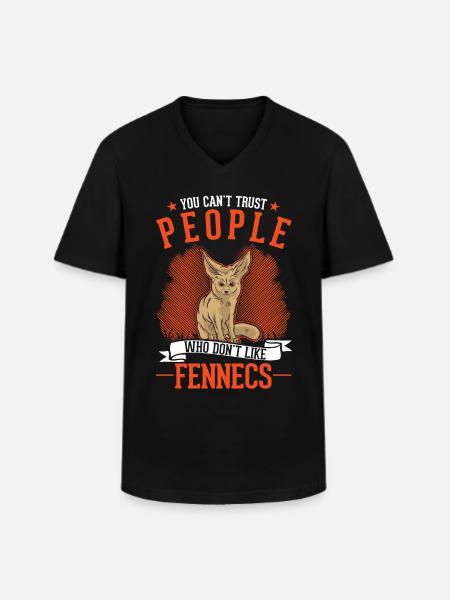 Fennek Geschenk Wüstenfuchs Fennec - Männer-T-Shirt mit V-Ausschnitt - Schwarz