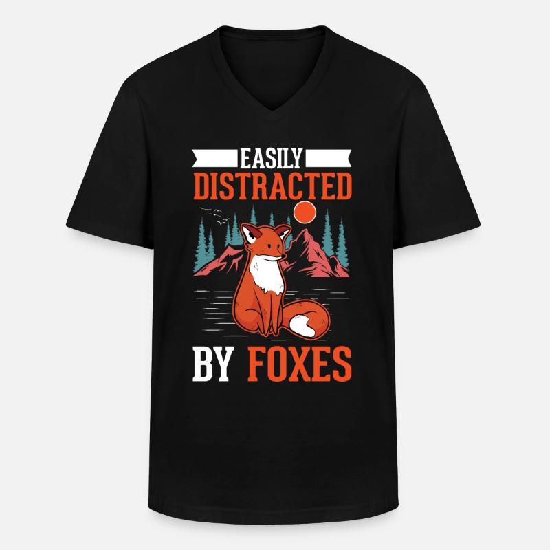 Fuchs Geschenk Rotfuchs - Männer-T-Shirt mit V-Ausschnitt - Schwarz