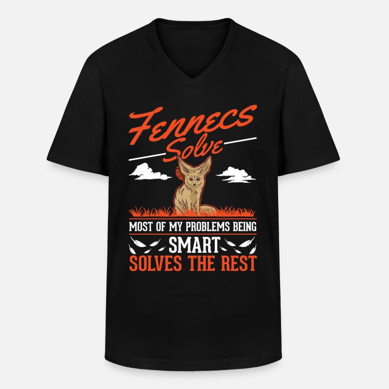 Fennek Geschenk Wüstenfuchs Fennec - Männer-T-Shirt mit V-Ausschnitt - Schwarz