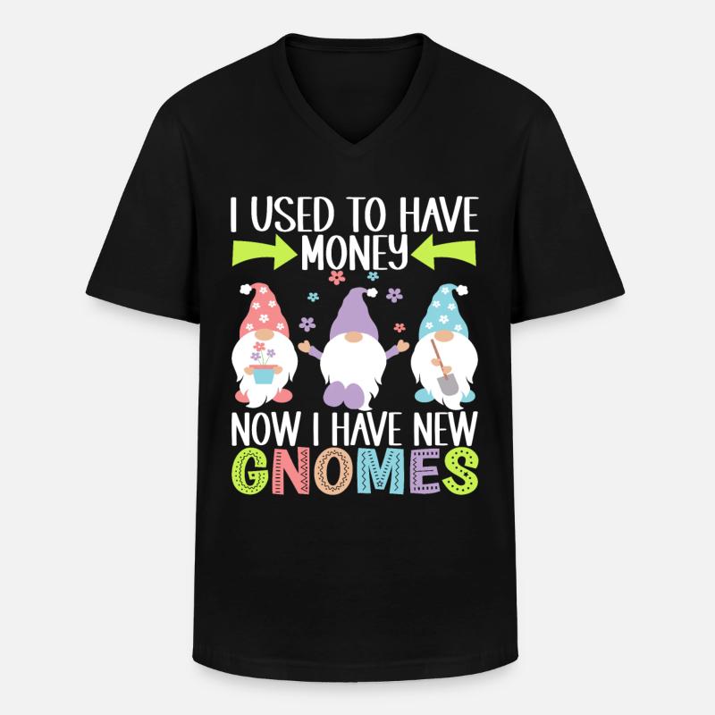 Gartenzwerge Gartenarbeit - Männer-T-Shirt mit V-Ausschnitt - Schwarz