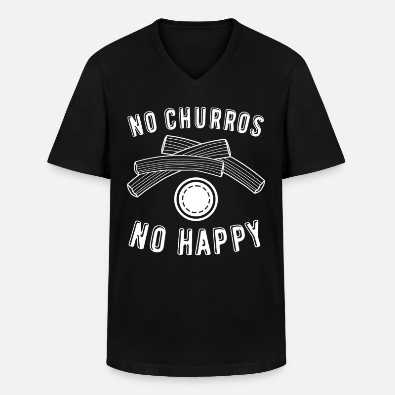 Churros Churrería - Männer-T-Shirt mit V-Ausschnitt - Schwarz