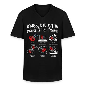 Dart Spruch Dartscheibe Dartboard 180 für - Männer-T-Shirt mit V-Ausschnitt - Schwarz - Vorne - AI Model Male 178 dark (178cm)