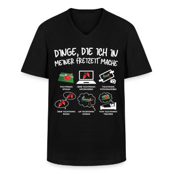 Tischtennis Spieler Spruch - Männer-T-Shirt mit V-Ausschnitt - Schwarz - Vorne - AI Model Male 178 dark (178cm)