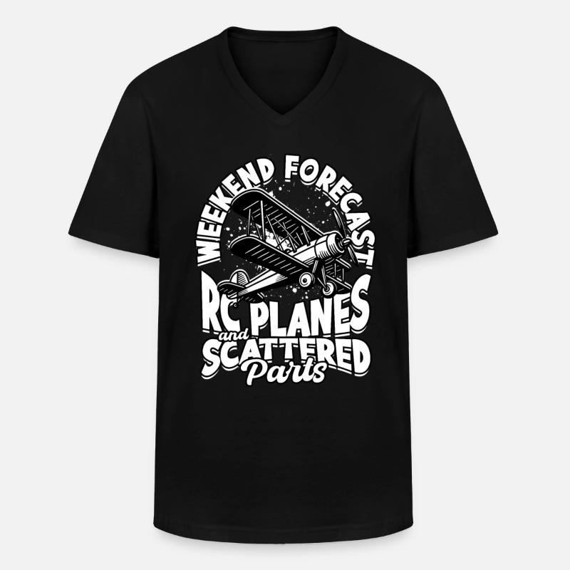 Modellflugzeug - Männer-T-Shirt mit V-Ausschnitt - Schwarz