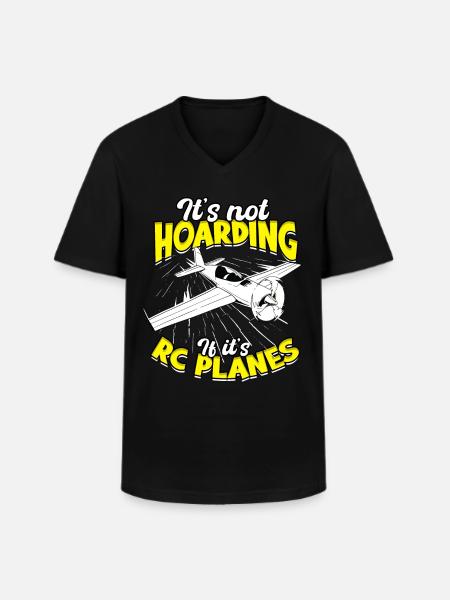 Modellflugzeuge - Männer-T-Shirt mit V-Ausschnitt - Schwarz