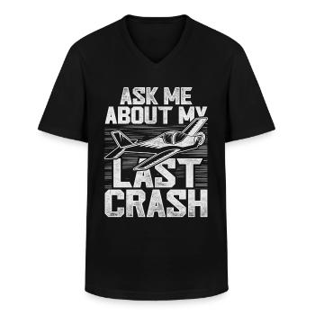 Model Airplane Model Airplane - Men's V-Neck T-Shirt - black - Front - AI Model Male 178 dark (178cm)