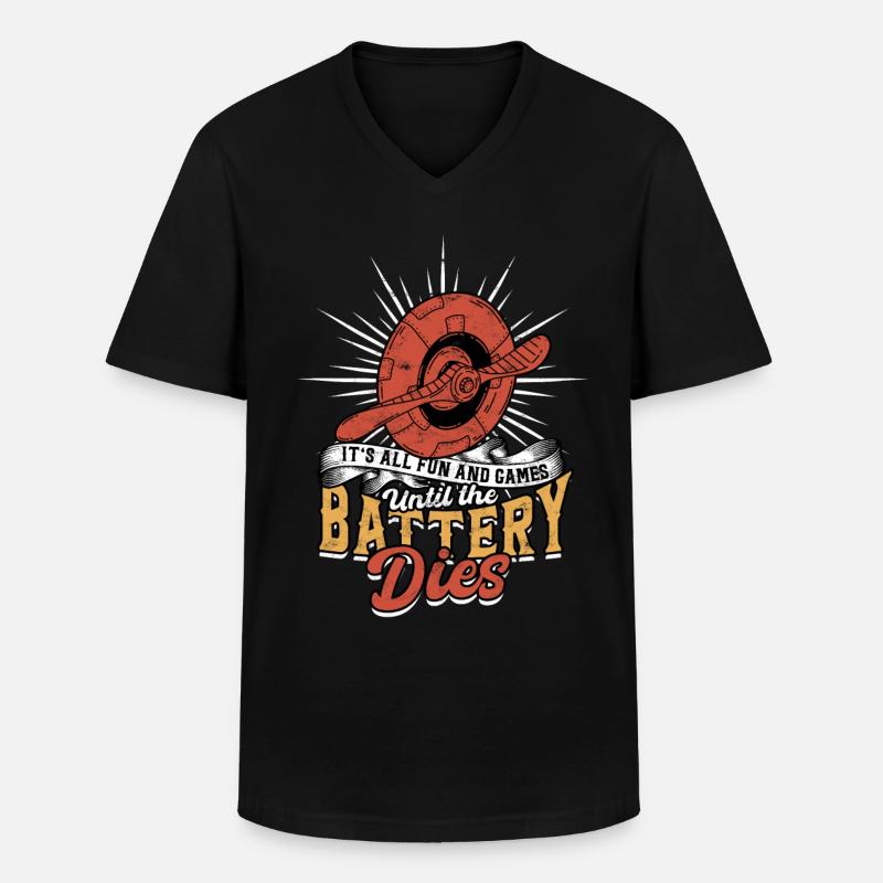 Modellflugzeug Modellflieger - Männer-T-Shirt mit V-Ausschnitt - Schwarz