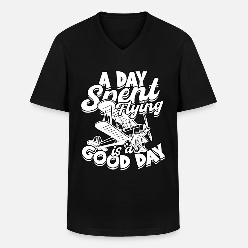 Modellflugzeug Modellflieger - Männer-T-Shirt mit V-Ausschnitt - Schwarz
