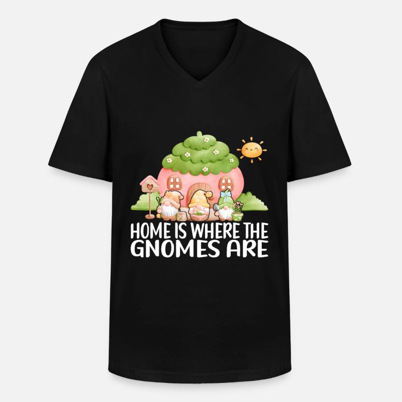 Gartenzwerge Gartenarbeit - Männer-T-Shirt mit V-Ausschnitt - Schwarz