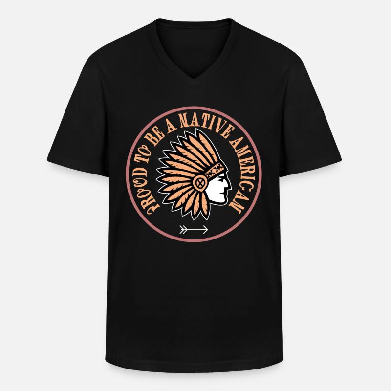 native american - Männer-T-Shirt mit V-Ausschnitt - Schwarz