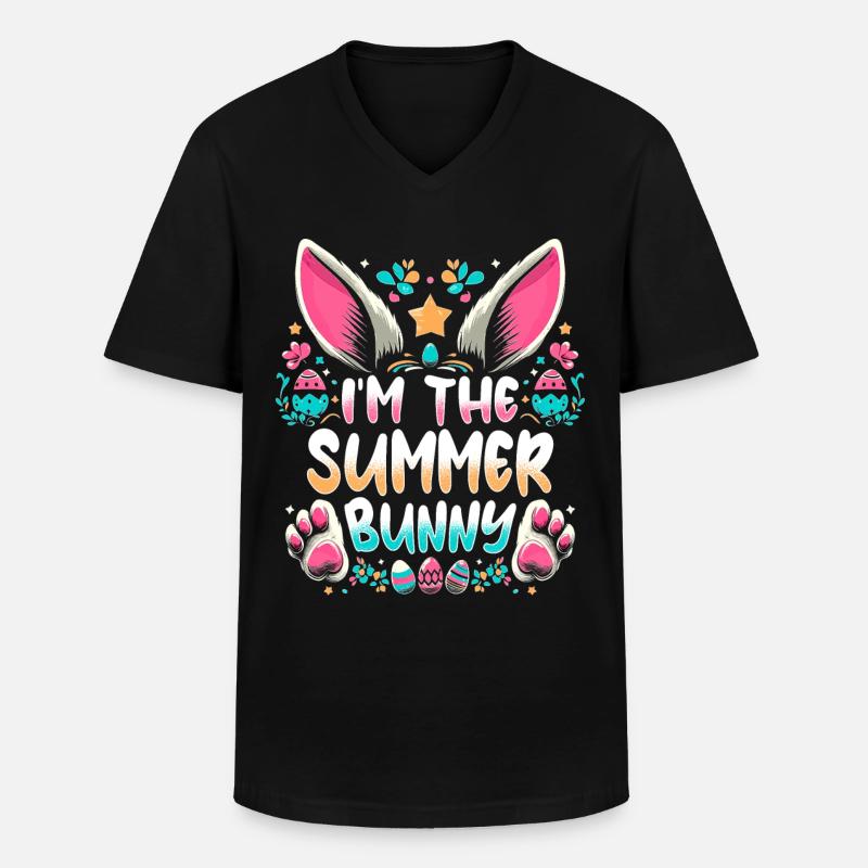 I'm The Summer Bunny - Männer-T-Shirt mit V-Ausschnitt - Schwarz