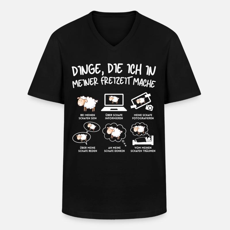 Lustiger Schaf Schafe Schäferei Schafhirte - Männer-T-Shirt mit V-Ausschnitt - Schwarz