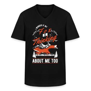 Cadeau de renard Renard roux - T-shirt col V Homme - noir - Devant - AI Model Male 178 dark (178cm)