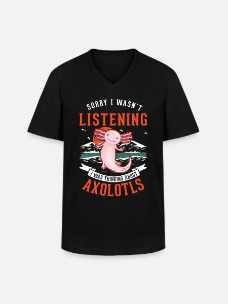 Axolotl cadeau amphibien axolotl - T-shirt col V Homme - noir