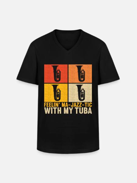 Tuba Tubist - Men's V-Neck T-Shirt - black