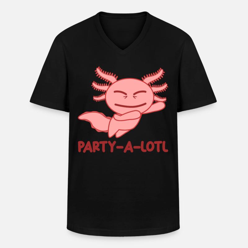 Party Axolotl Axolotls - Männer-T-Shirt mit V-Ausschnitt - Schwarz