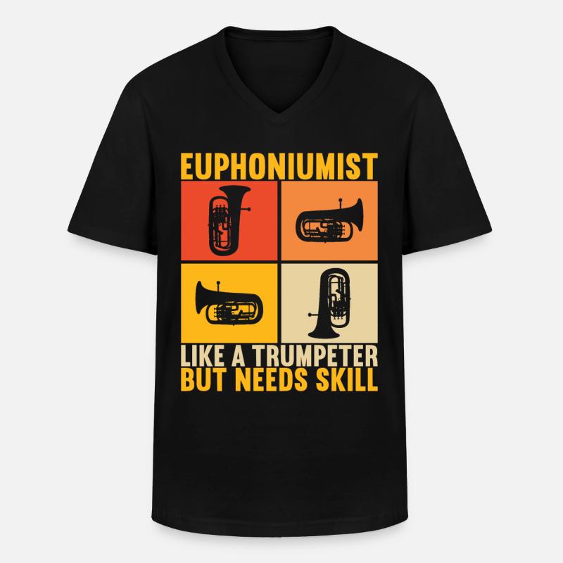Euphonium Euphoniumspieler - Männer-T-Shirt mit V-Ausschnitt - Schwarz