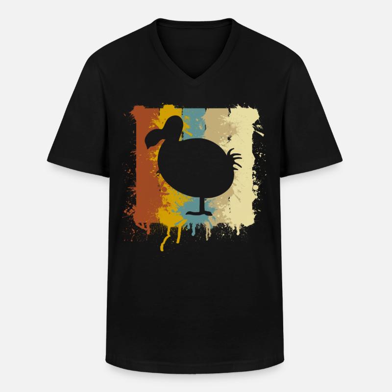 Dodo - Männer-T-Shirt mit V-Ausschnitt - Schwarz