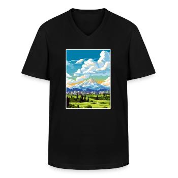 Anchorage Alaska Vintage voyage affiche Souvenir - T-shirt col V Homme - noir - Devant - AI Model Male 178 dark (178cm)