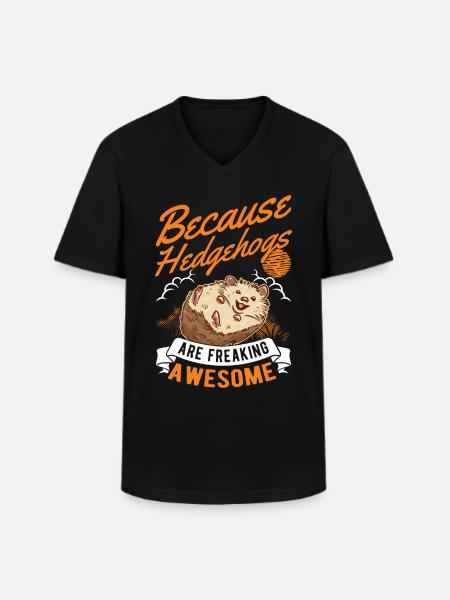 Igel Liebhaber - Männer-T-Shirt mit V-Ausschnitt - Schwarz