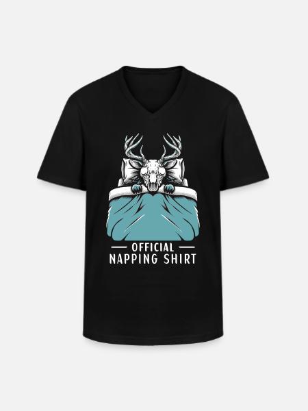 Wendigo Official Napping Shirt - Men's V-Neck T-Shirt - black