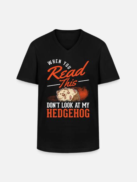 Hérisson cadeau hérisson épineux - T-shirt col V Homme - noir