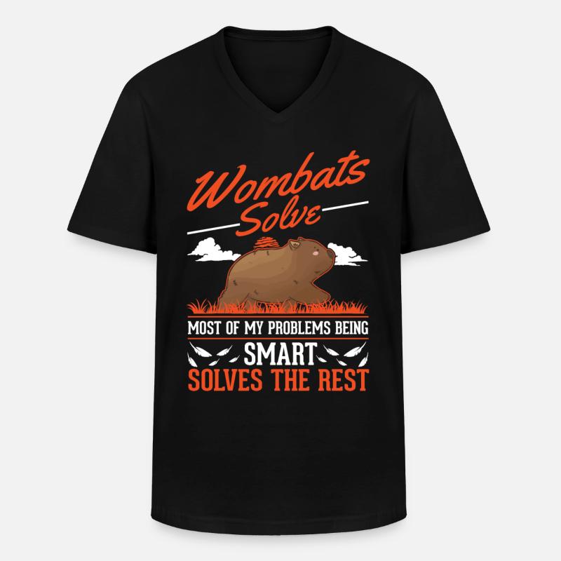 Australischer Wombat - Männer-T-Shirt mit V-Ausschnitt - Schwarz