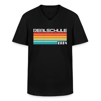 Lycée Jeunes Filles Lycée 2024 - T-shirt col V Homme - noir - Devant - AI Model Male 178 dark (178cm)