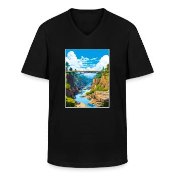 Katarakt Schlucht Australien Vintage Reiseposter WPA - Männer-T-Shirt mit V-Ausschnitt - Schwarz - Vorne - AI Model Male 178 dark (178cm)