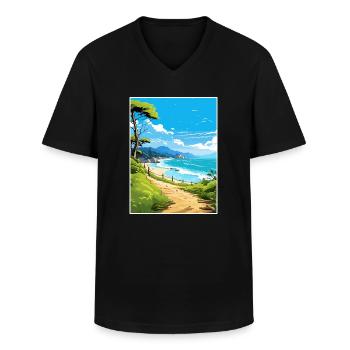 Abel Tasman Coastal Track Neuseeland Souvenir - Männer-T-Shirt mit V-Ausschnitt - Schwarz - Vorne - AI Model Male 178 dark (178cm)