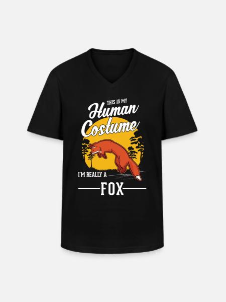Fuchs Geschenk Rotfuchs - Männer-T-Shirt mit V-Ausschnitt - Schwarz