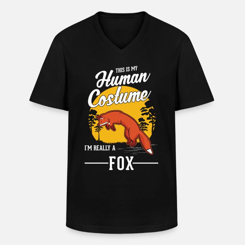 Fuchs Geschenk Rotfuchs - Männer-T-Shirt mit V-Ausschnitt - Schwarz