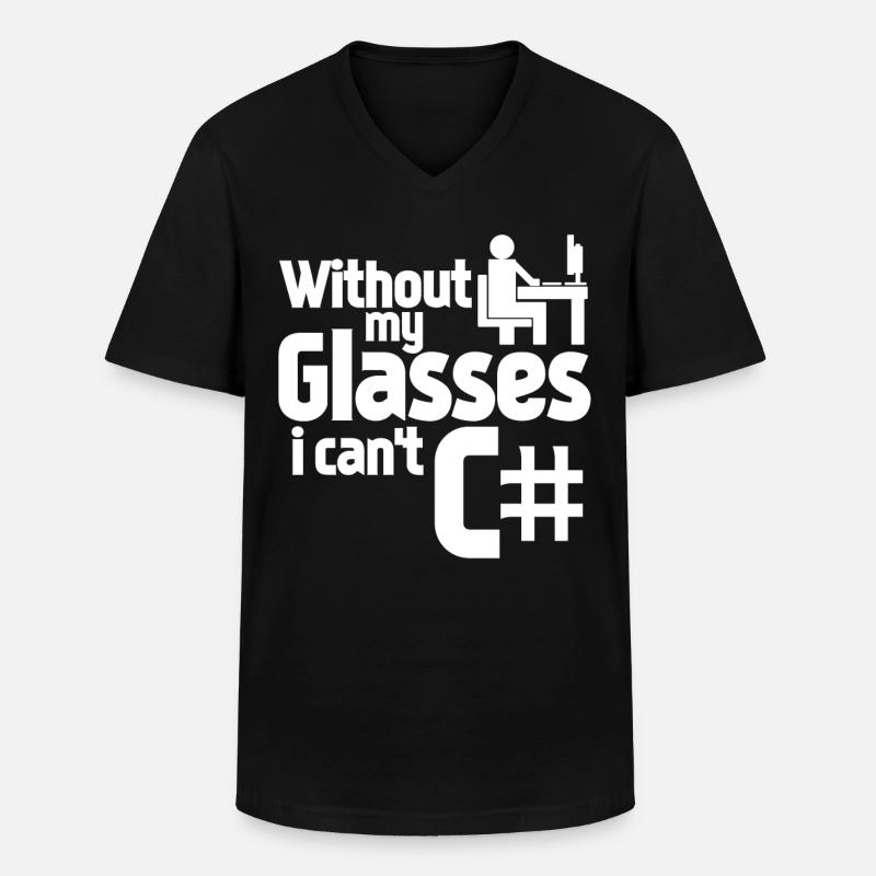 Admin Programmeur Informatique - T-shirt col V Homme - noir