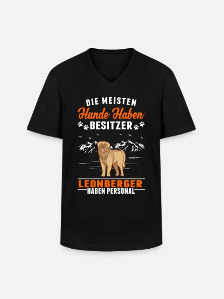 Leonberger Personal - Männer-T-Shirt mit V-Ausschnitt - Schwarz