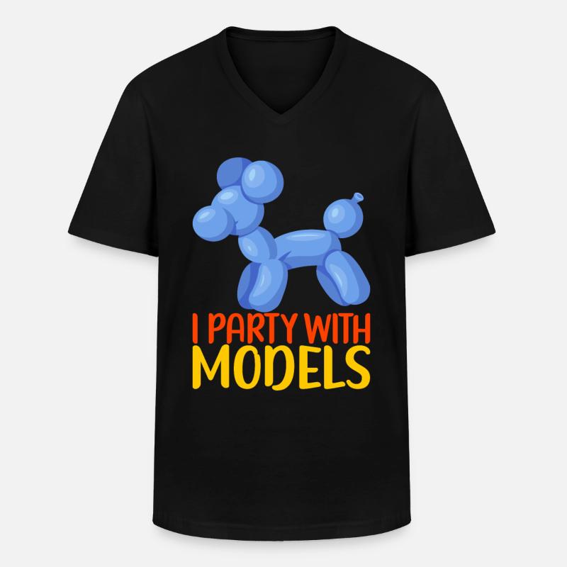 Ballontier Balloon Twisting - Männer-T-Shirt mit V-Ausschnitt - Schwarz