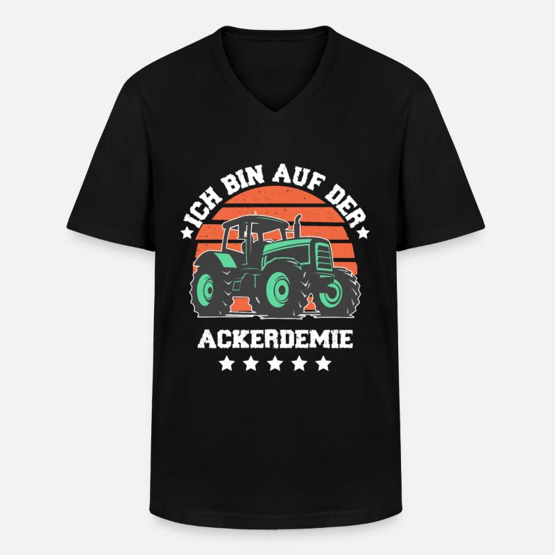 Ich bin auf der Ackerdemie - Männer-T-Shirt mit V-Ausschnitt - Schwarz