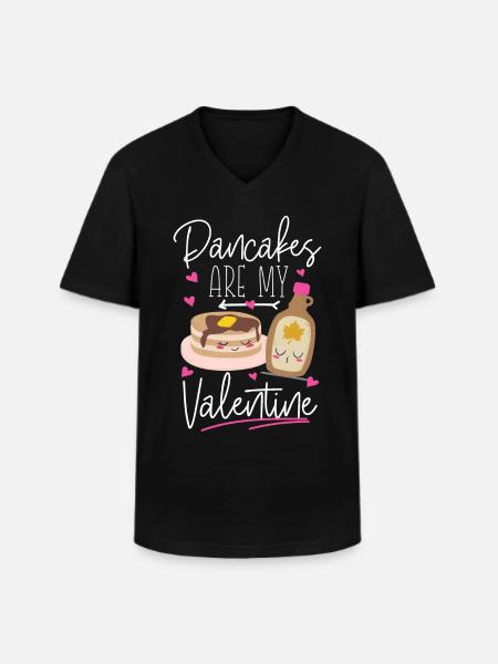 Pancake Lover Kids Valentines Day - Men's V-Neck T-Shirt - black